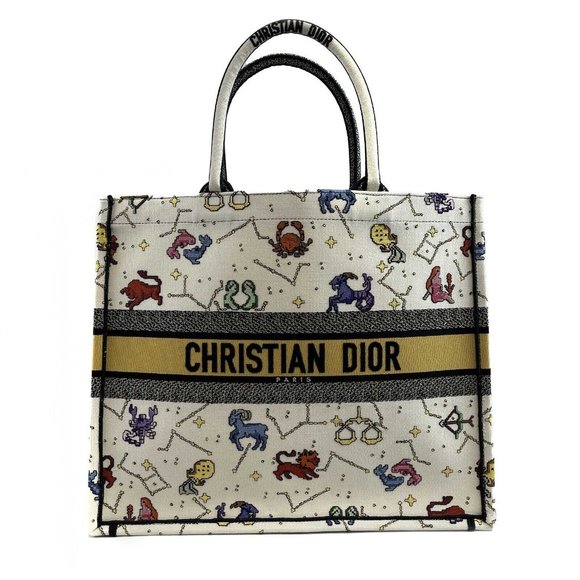 Christian Dior - NEW 2022 Large Pixel Zodiac Embroidered Canvas Book Tote - Picture 14 of 15